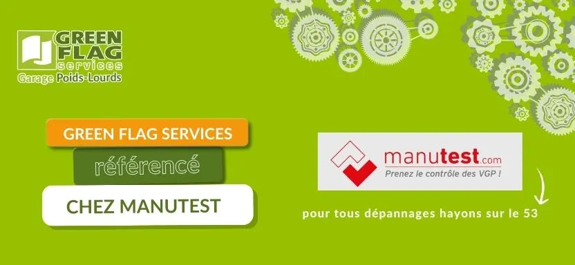 Manutest référence Green Flag Services pour le dépannage hayons dans le 53