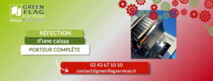 Réfection carrosserie camion noir MAN fait par Green Flag Services avec ponçage, sablage et peinture intégrale pour un rendu lisse et brillant